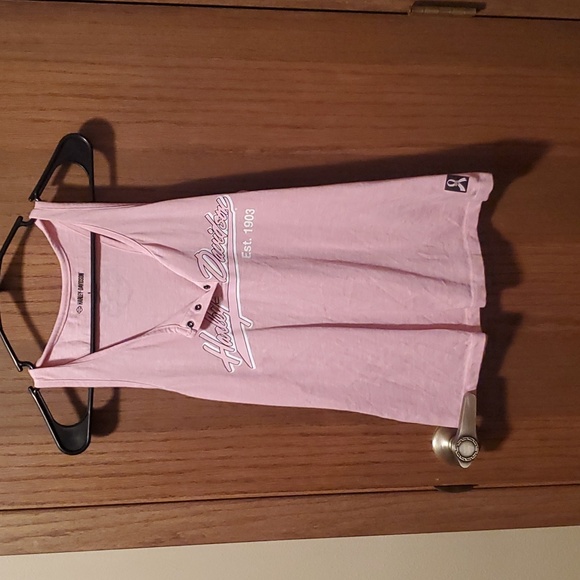 Size S Pink Harley Davidson Tank WORN ONCE - Picture 1 of 3